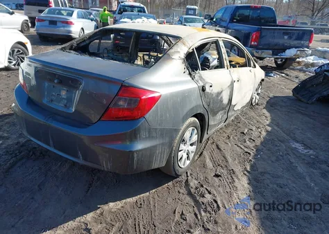 2012 Honda Civic Lx z USA, uszkodzony, nr VIN 2HGFB2F56CH596137